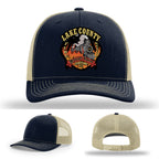 Leather firefighter hat showcasing Station 82 design