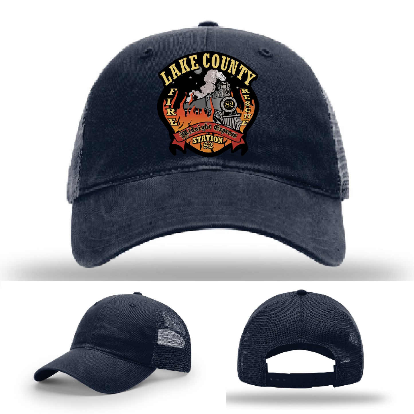Lake County Station 82 firefighter hat custom design