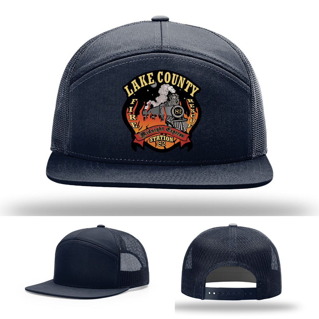 Station 82 leather patch hat for Lake County firefighters