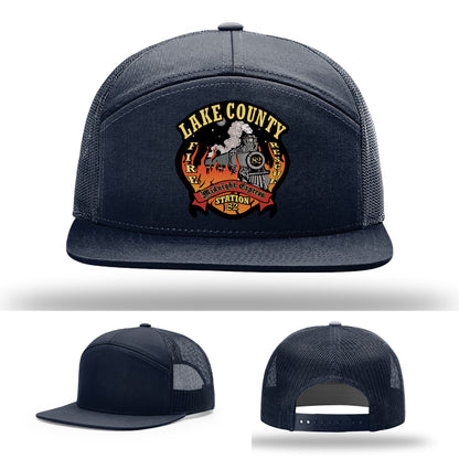 Station 82 leather patch hat for Lake County firefighters
