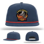 Firefighter gear hat featuring Lake County Station 82 patch