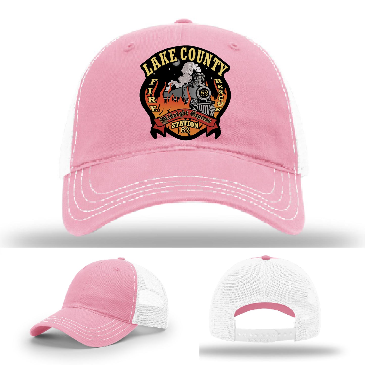 Custom leather firefighter hat Station 82 Lake County Fire