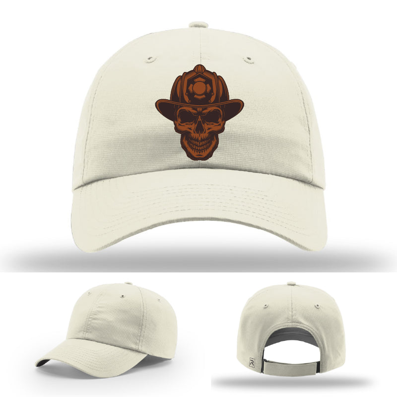 Leatherhead firefighter hat variant featuring sharp patch layout