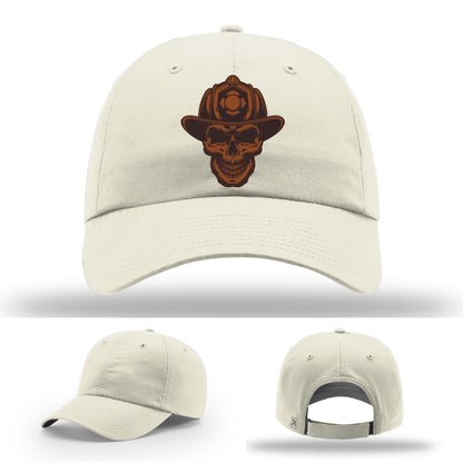 Leatherhead firefighter hat variant featuring sharp patch layout