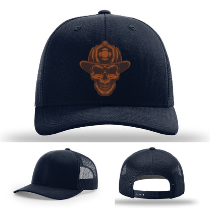 Custom Leatherhead firefighter hat variant showing station identity