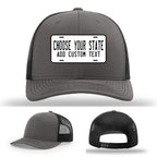 Leather patch hats with license plate customization