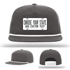 Full grain leather patch hats with license plate artwork