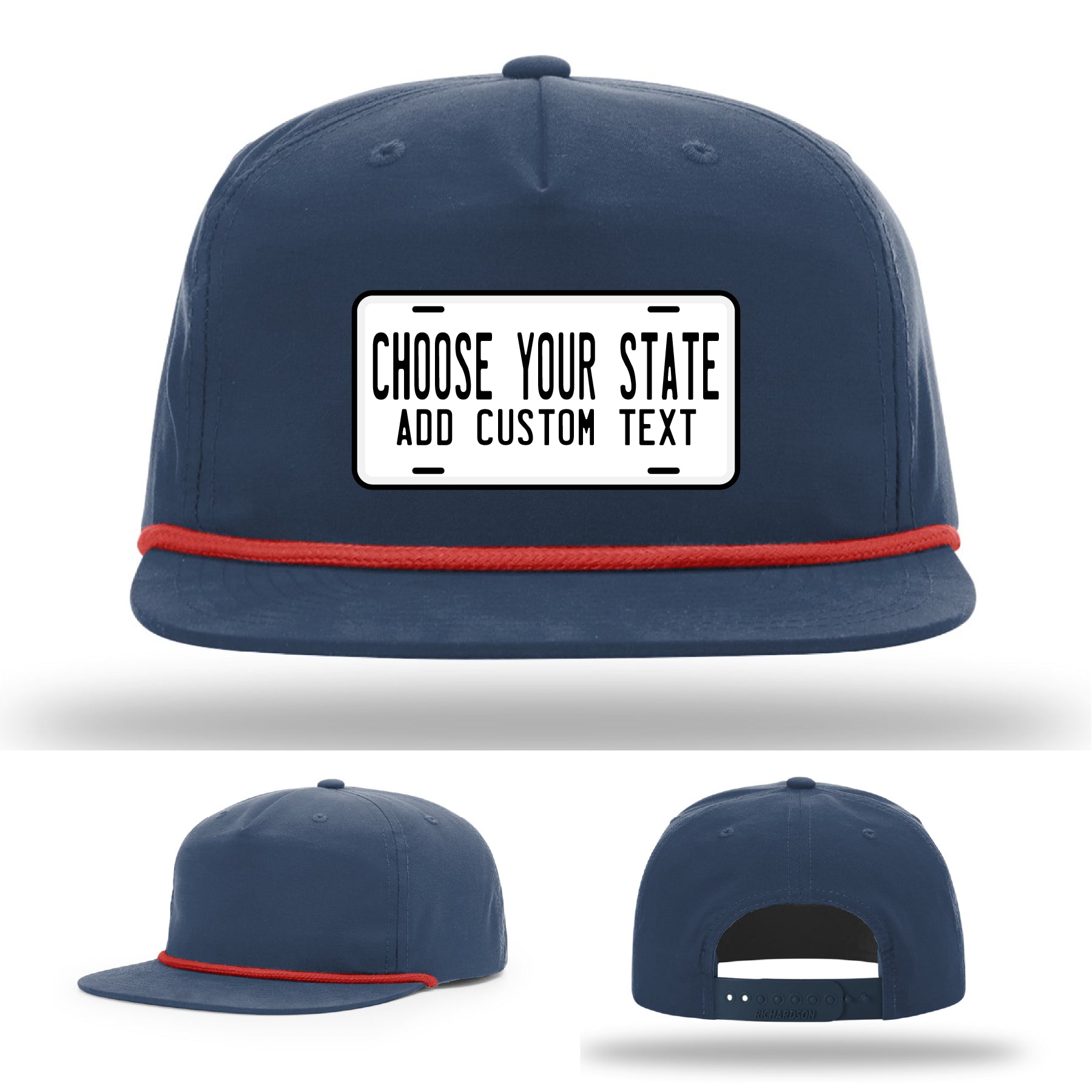 Leather patch hats available in all fifty state designs