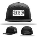 Custom state license plate leather patch hats for all states