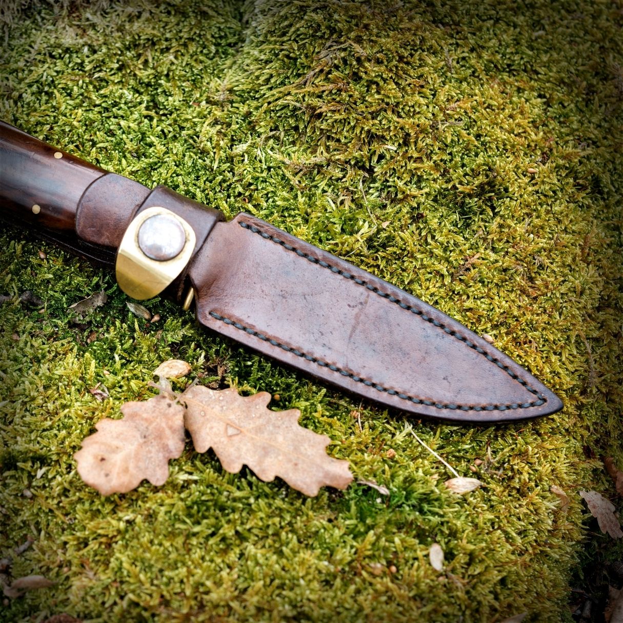 Little River Customs origin photo showing handcrafted leather knife sheath that led to custom firefighter gear