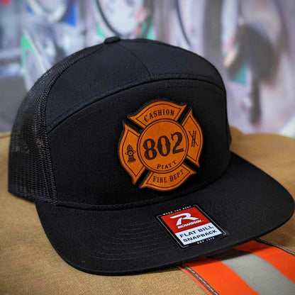 Custom firefighter hat with Maltese Cross emblem