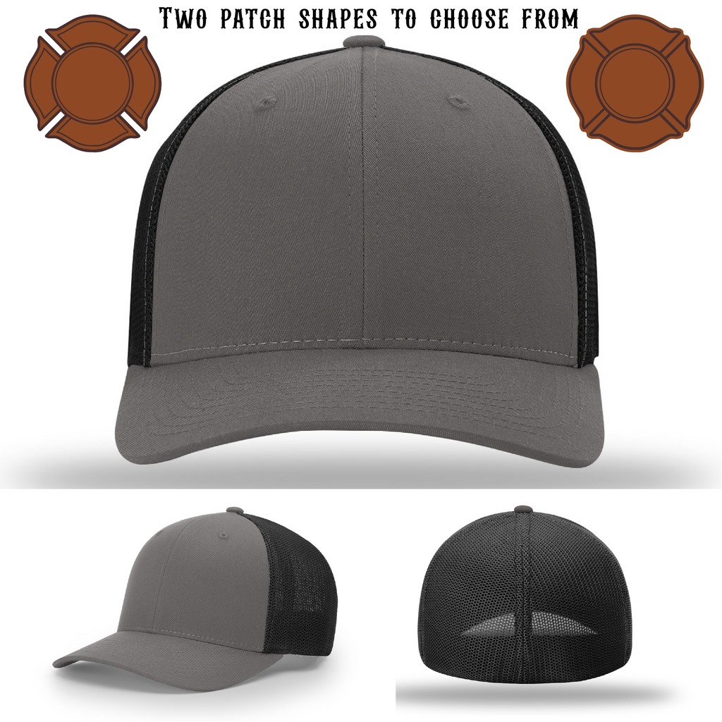 Firefighter hat blank design with two patch shape options
