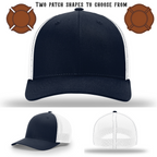 Custom firefighter hat showing two patch style examples