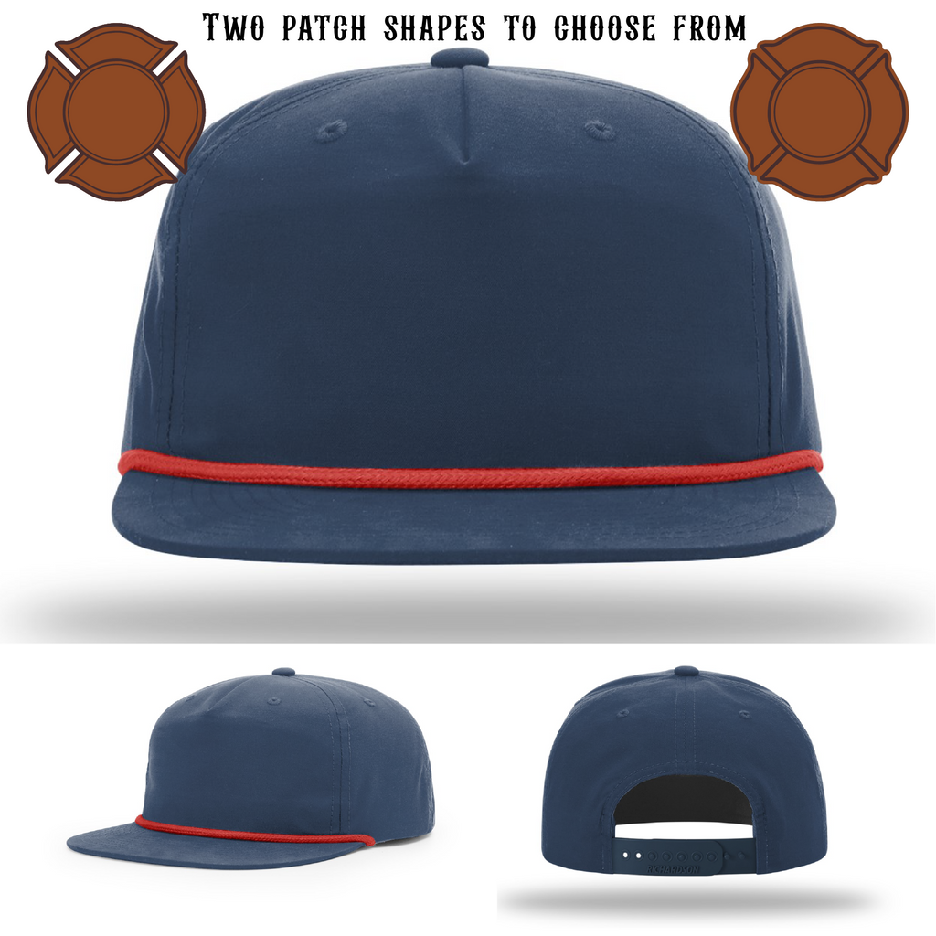 Blank firefighter hat base with two patch style options