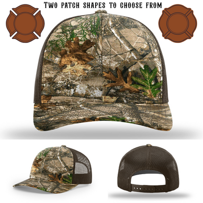Firefighter hat blank base with two patch variations