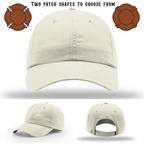 Blank firefighter hat featuring two example patch shapes