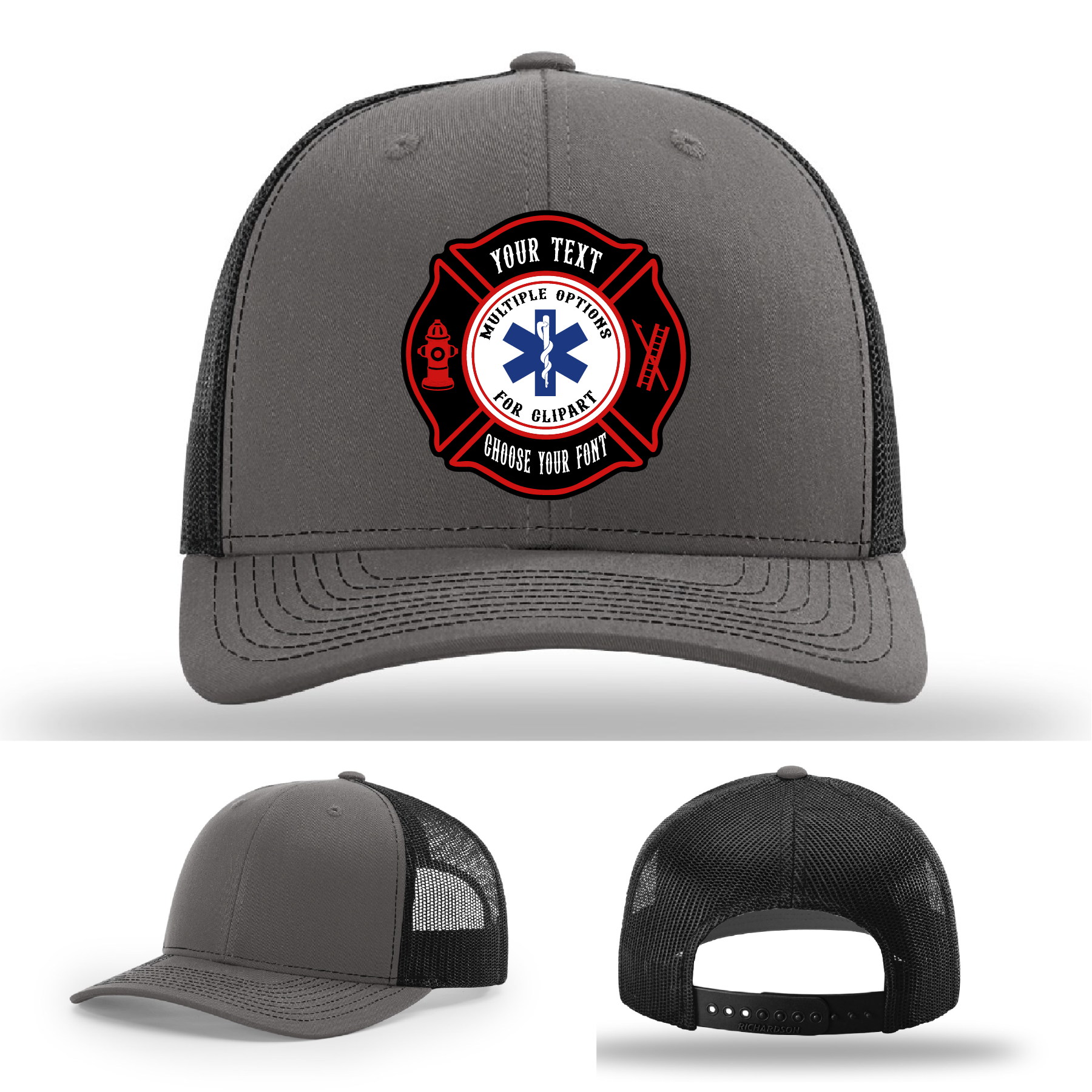 Hat displayed with Maltese Cross leather patch example