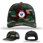 Firefighter hat with one Maltese Cross sample patch