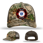 Custom firefighter hat showing Maltese Cross patch example