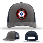 Hat with Maltese Cross leather patch example displayed