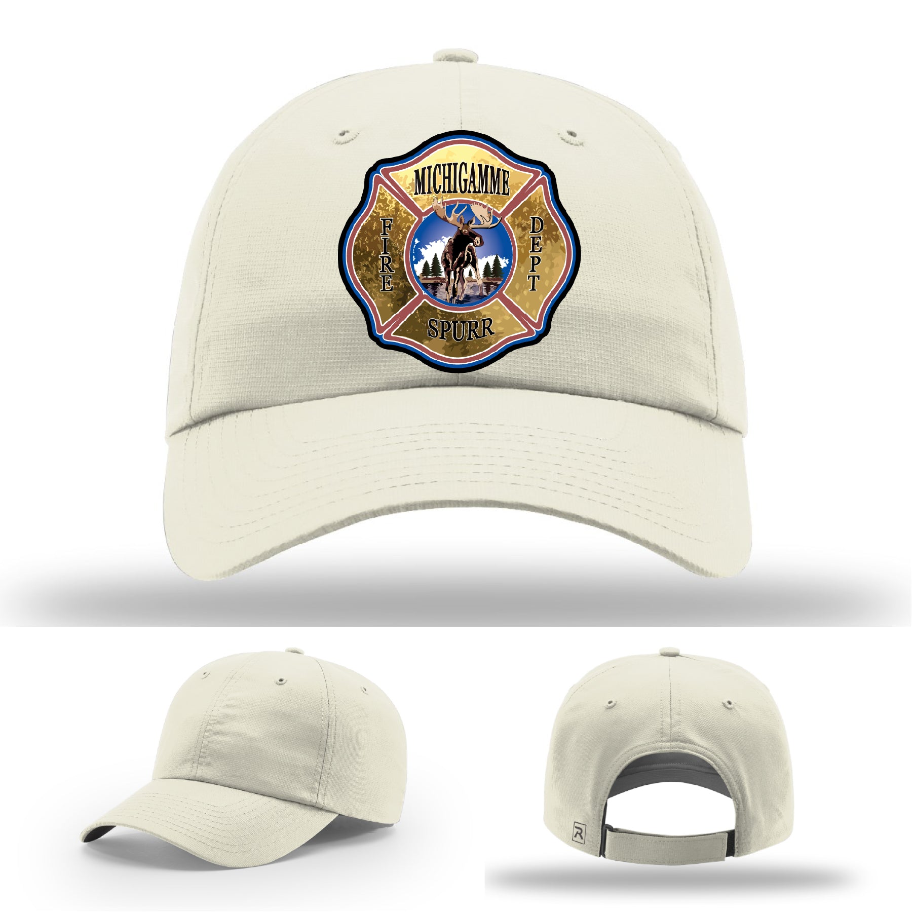 Michigamme Spurr firefighter hat built for tradition and pride with leather patch