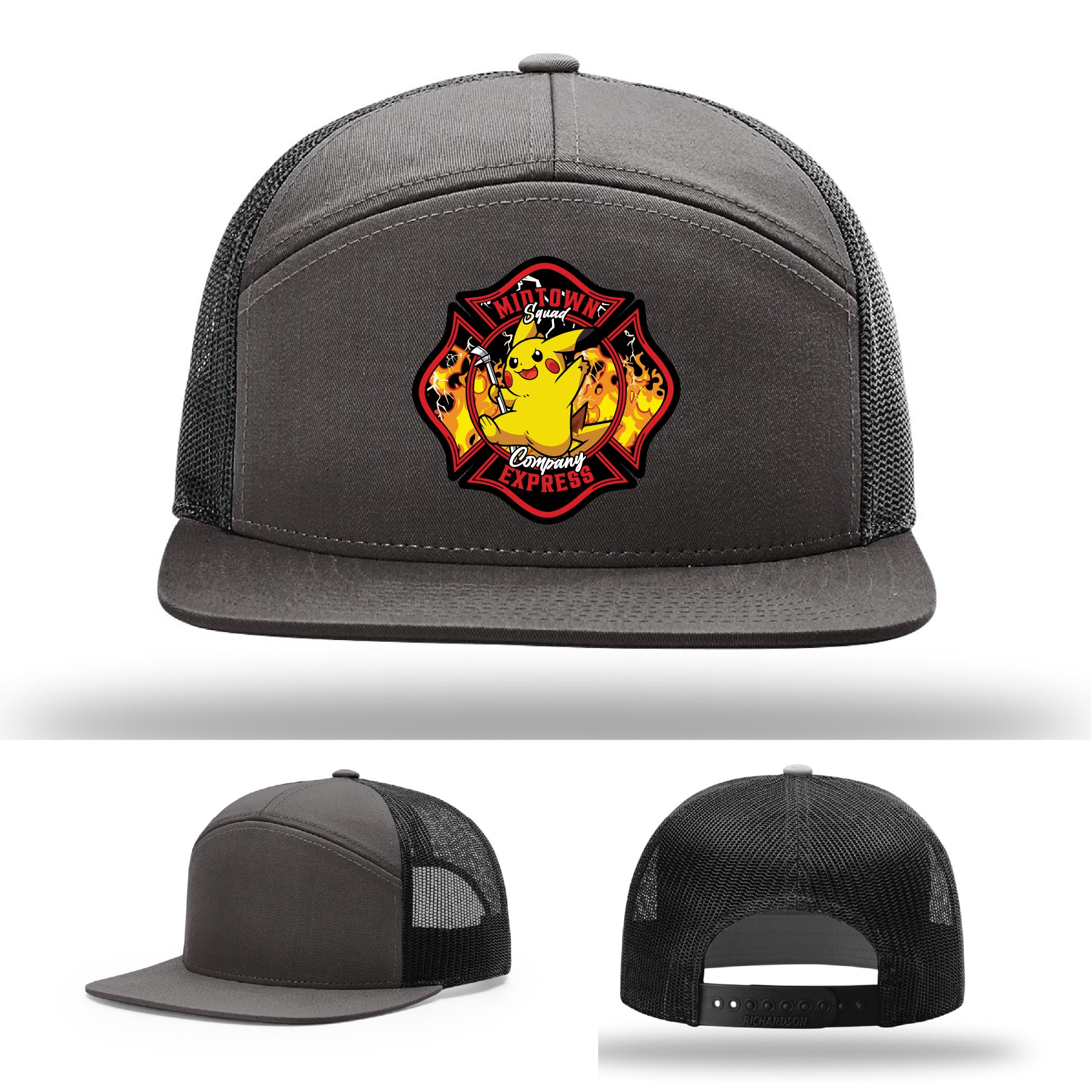 Midtown Express NJ firefighter hat full grain leather patch