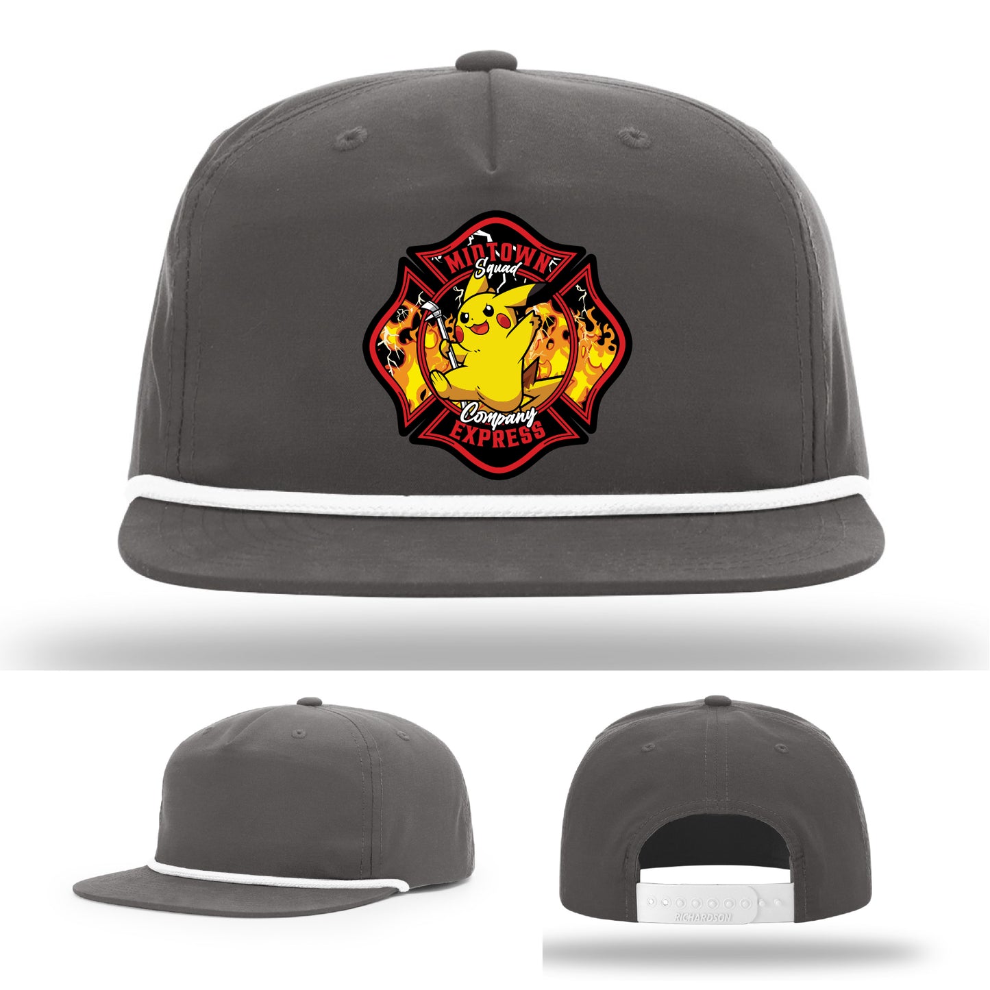 Midtown Express NJ firefighter hat featuring bold custom artwork