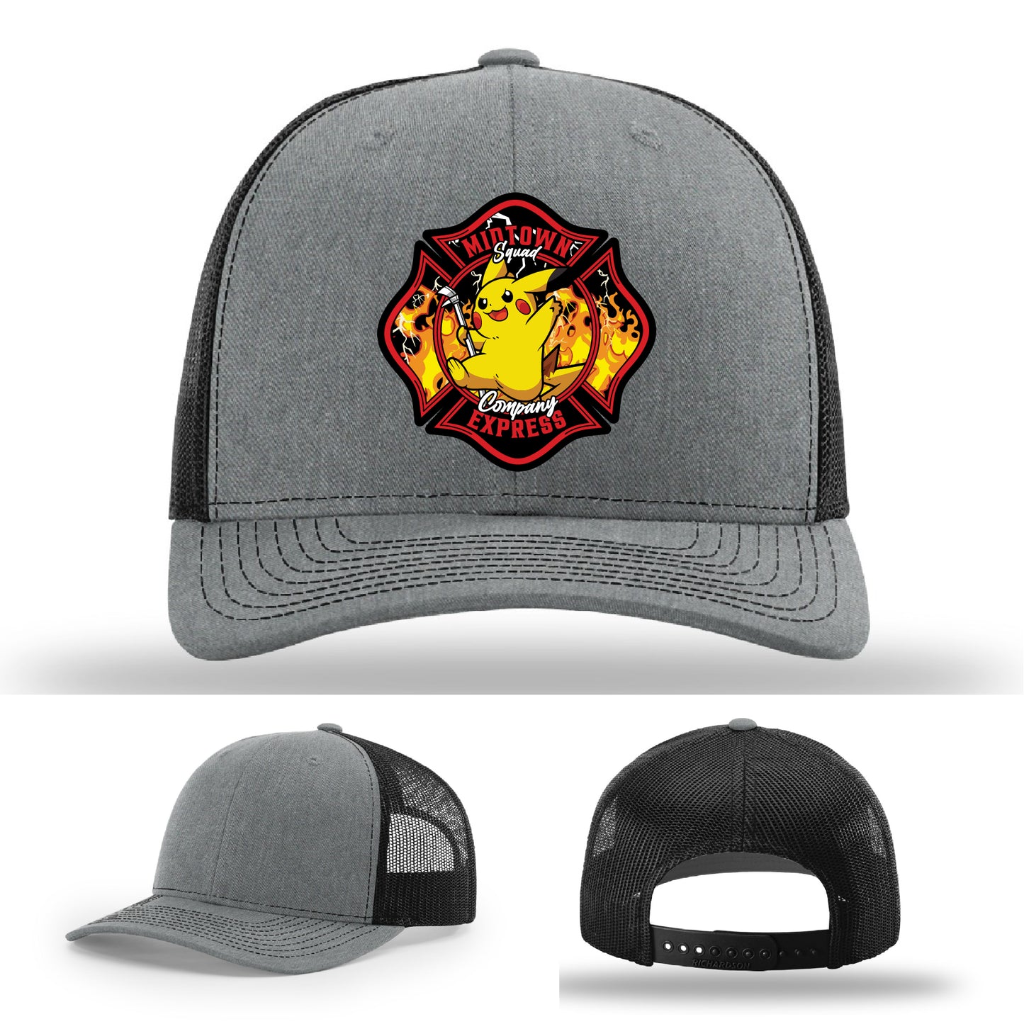 Midtown Express NJ firefighter hat with durable leather patch