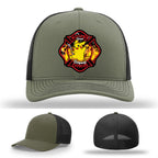 Midtown Express NJ firefighter hat with clean leather patch design