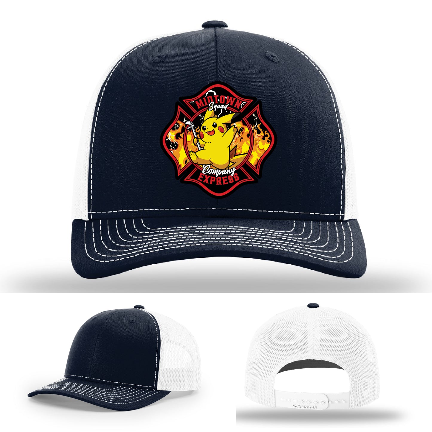 Midtown Express NJ firefighter hat with station pride leather patch