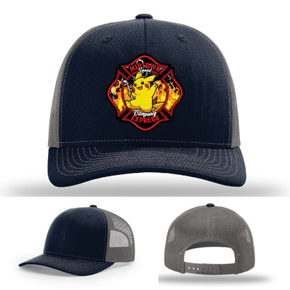 Midtown Express NJ firefighter hat full color leather patch design