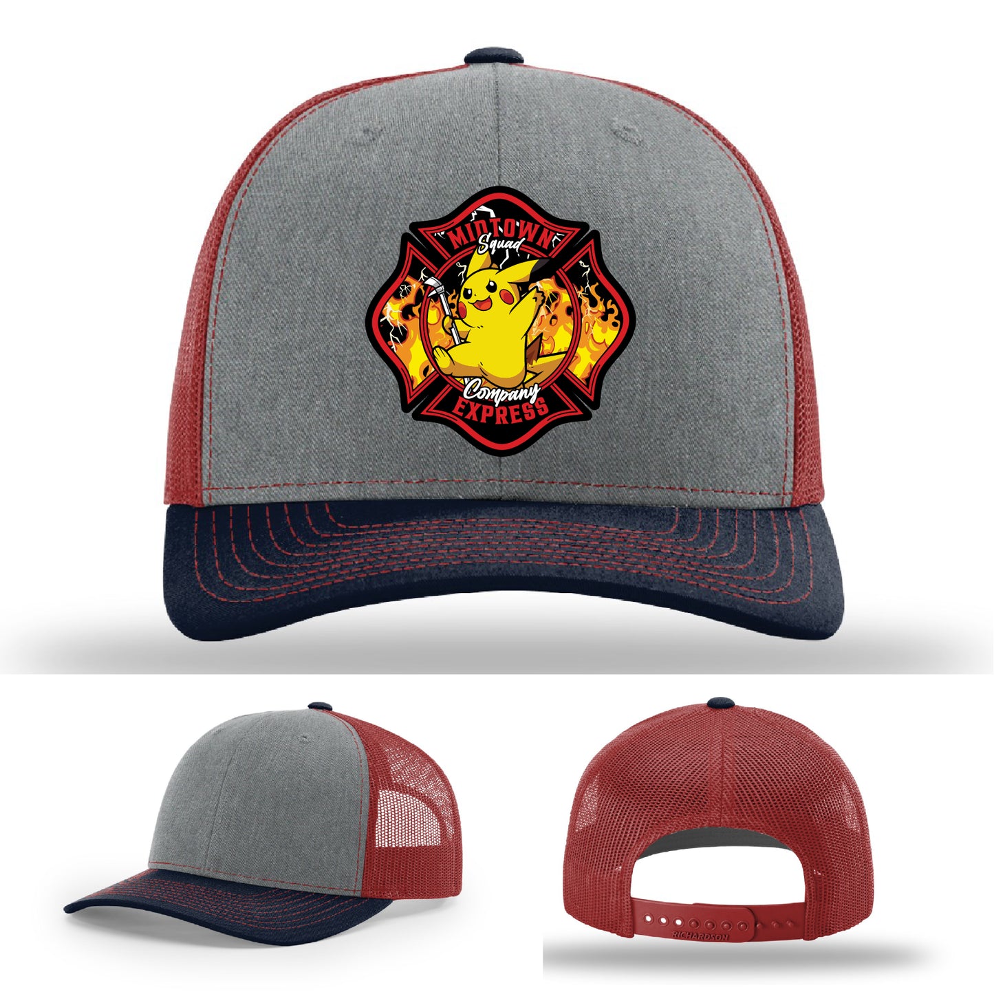 Midtown Express NJ firefighter hat with traditional leather patch