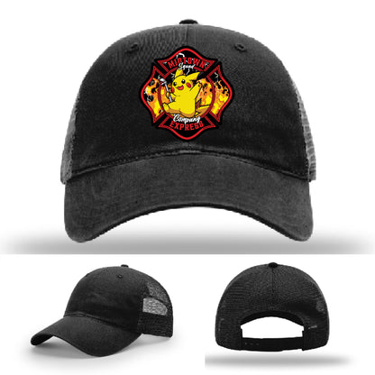 Midtown Express NJ custom firefighter hat with crew artwork