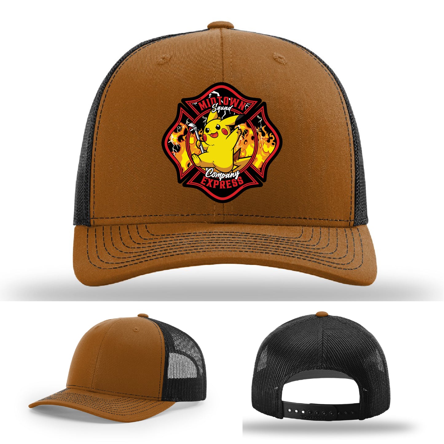 Custom leather patch firefighter hat for Midtown Express NJ
