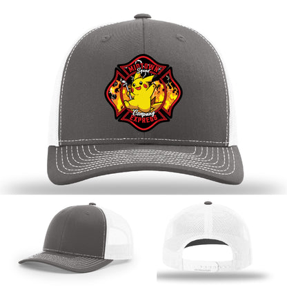 Midtown Express NJ firefighter hat with handcrafted leather patch