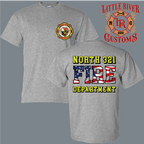 north 321 fire department flag shirt front graphic