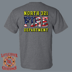 north 321 firefighter flag shirt back design