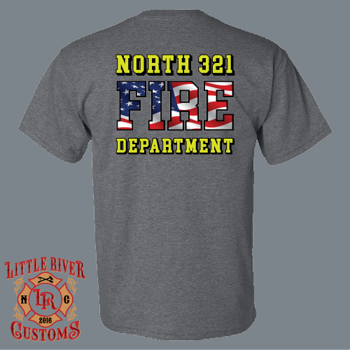 north 321 firefighter flag shirt back design
