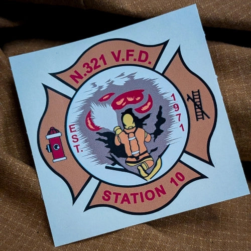 North 321 Fire Department Station 10 firefighter maltese sticker