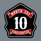 north 321 firefighter leather helmet shield full banner design