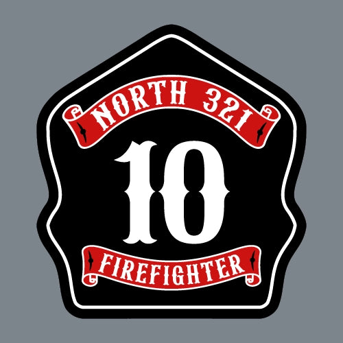 north 321 firefighter leather helmet shield full banner design
