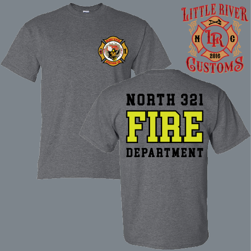 north 321 fire department shirt station 10 front graphic