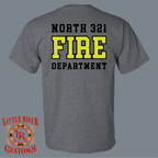 north 321 fire department shirt chest logo detail