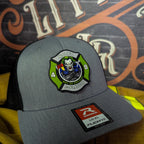 North Strabane C-Platoon firefighter hat with joker leather patch