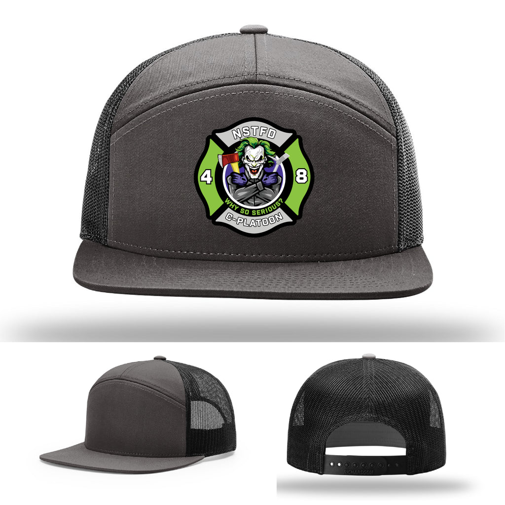 North Strabane fire hat with C-Platoon joker patch