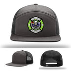 North Strabane fire hat with C-Platoon joker patch