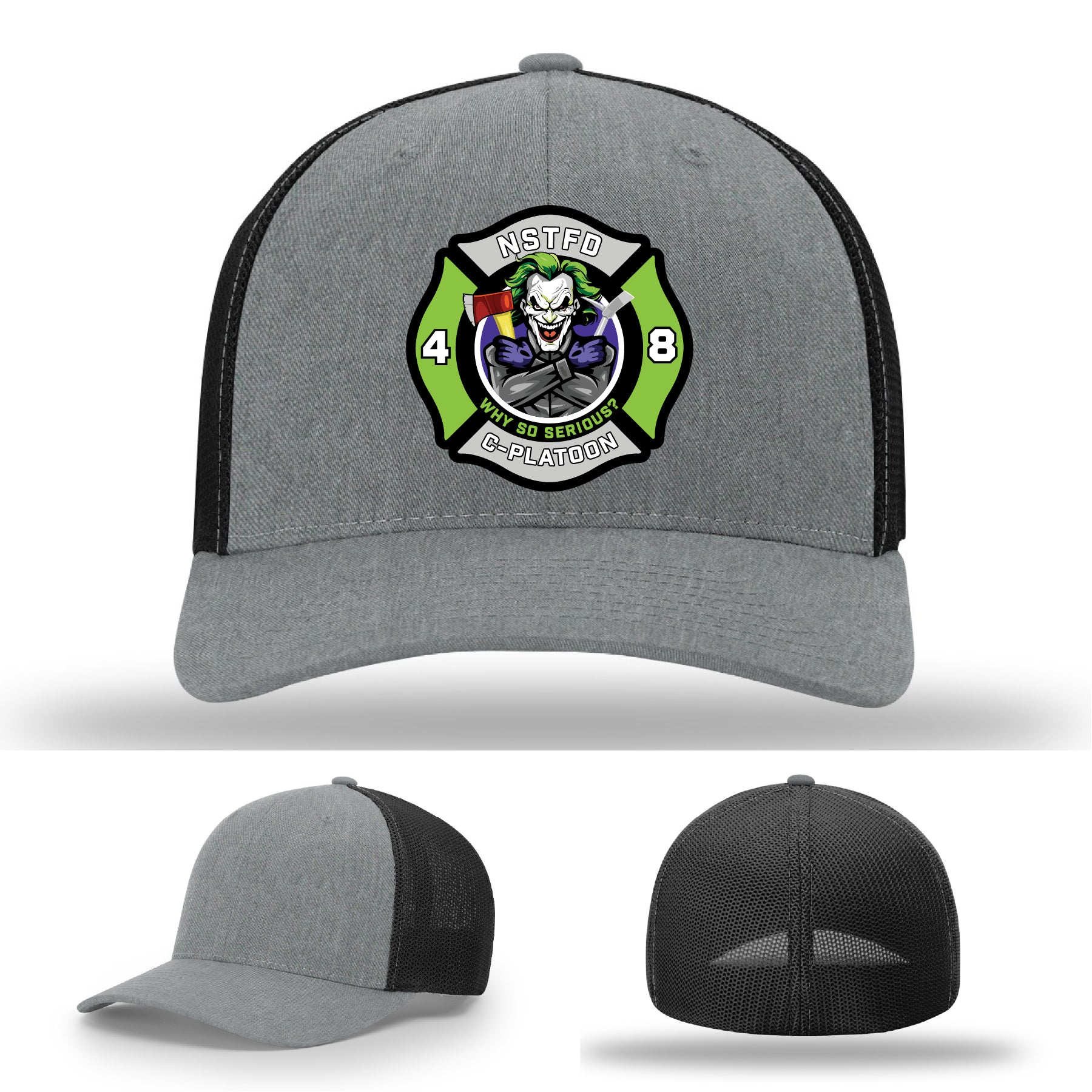 North Strabane C-Platoon firefighter leather patch hat