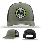 Leather patch firefighter hat for North Strabane pride