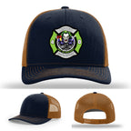 Custom firefighter hat with North Strabane C-Platoon patch