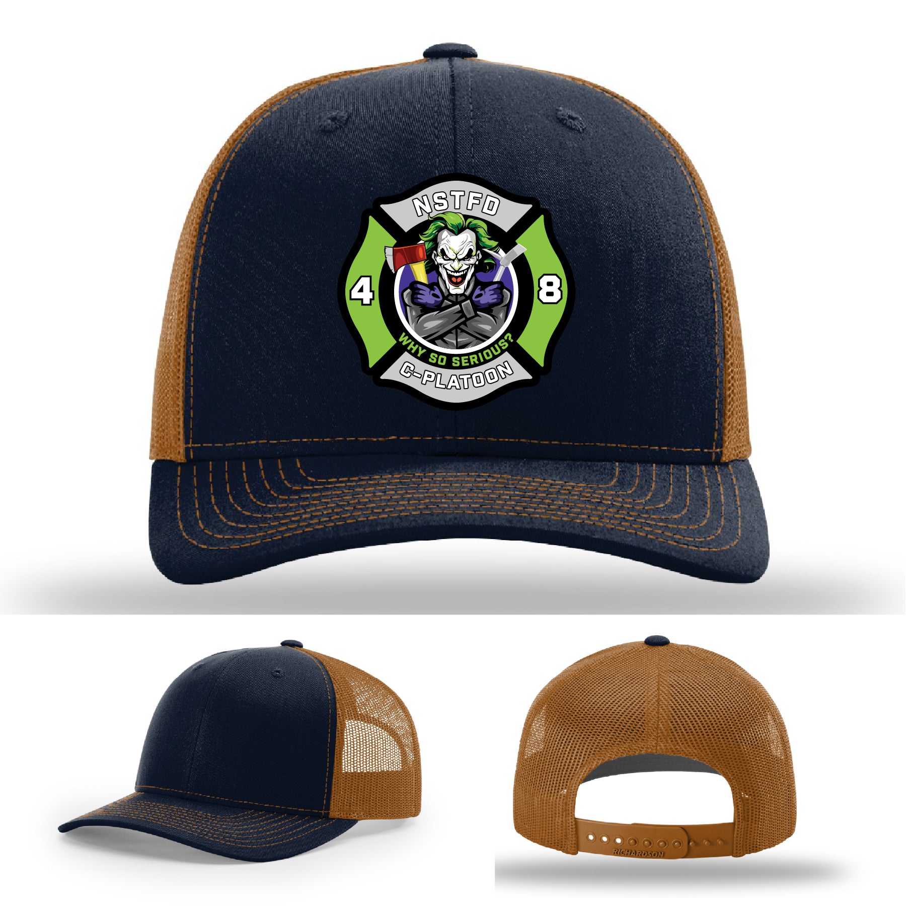 Custom firefighter hat with North Strabane C-Platoon patch